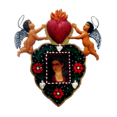 Corazon con Angeles Frida Rojo