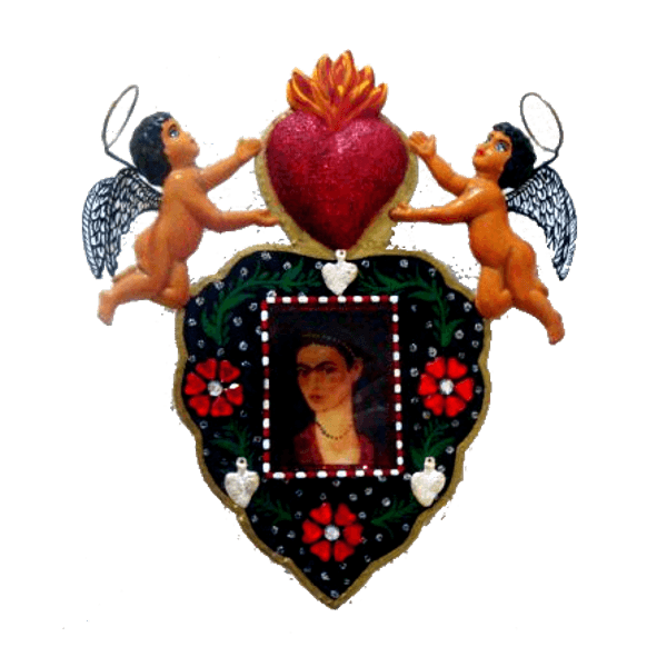 Corazon con Angeles Frida Rojo